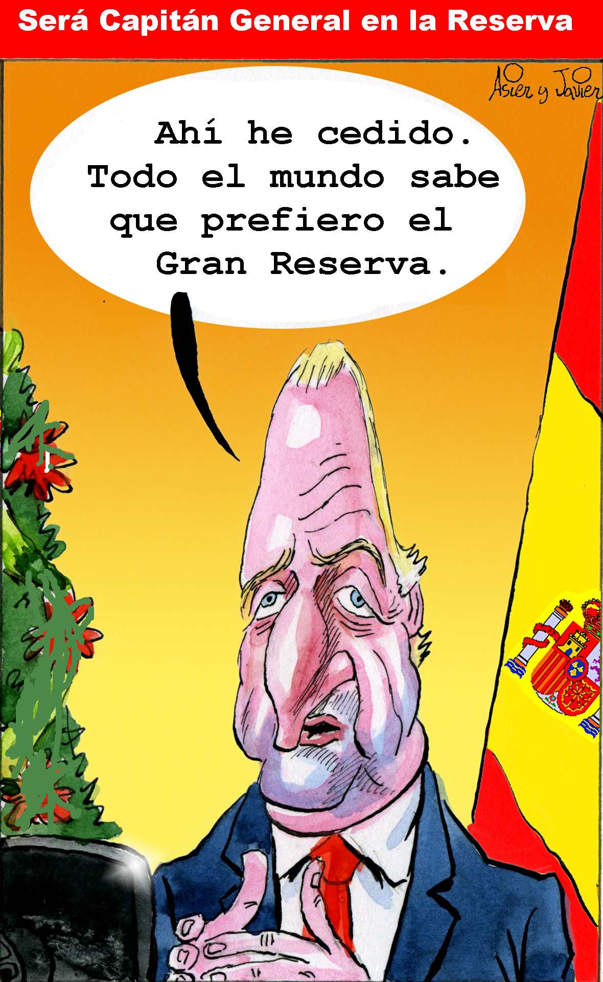 Juan Carlos será Capitán General en la Reserva. Rey, Caricatura, Humor